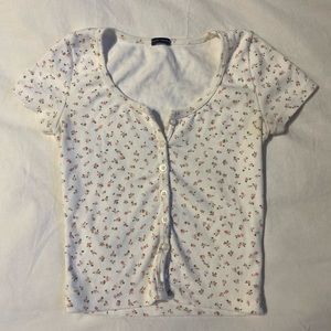 Brandy Melville floral button up top
